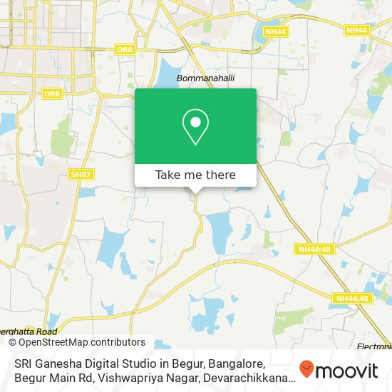 SRI Ganesha Digital Studio in Begur, Bangalore, Begur Main Rd, Vishwapriya Nagar, Devarachikkana Ha map