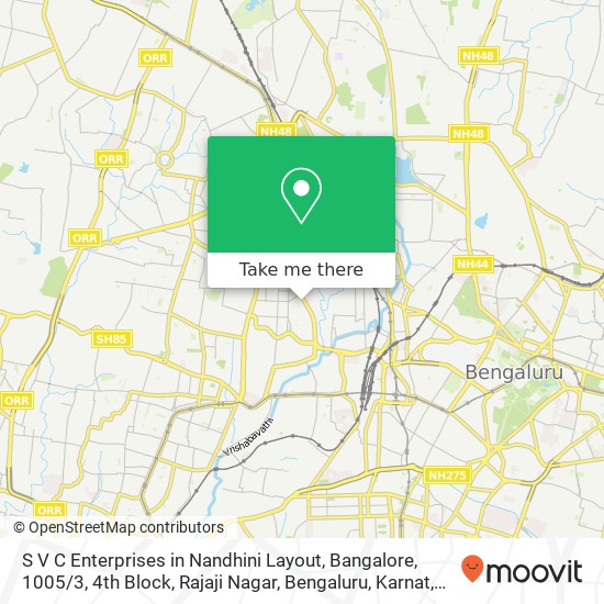S V C Enterprises in Nandhini Layout, Bangalore, 1005 / 3, 4th Block, Rajaji Nagar, Bengaluru, Karnat map