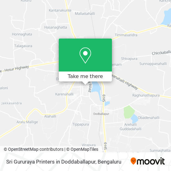 Sri Gururaya Printers in Doddaballapur map