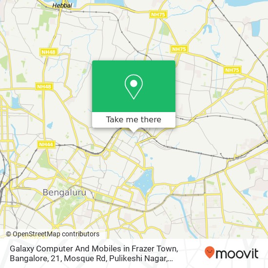 Galaxy Computer And Mobiles in Frazer Town, Bangalore, 21, Mosque Rd, Pulikeshi Nagar, Bengaluru, K map
