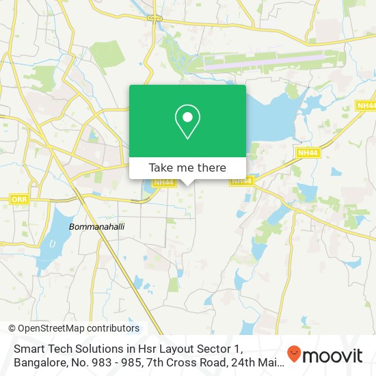 Smart Tech Solutions in Hsr Layout Sector 1, Bangalore, No. 983 - 985, 7th Cross Road, 24th Main, V map