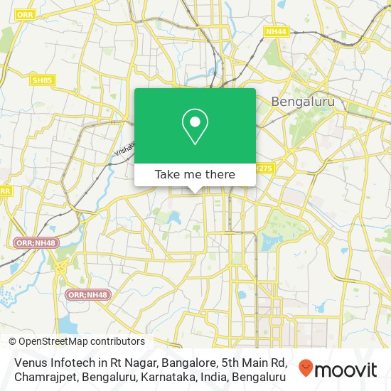 Venus Infotech in Rt Nagar, Bangalore, 5th Main Rd, Chamrajpet, Bengaluru, Karnataka, India map