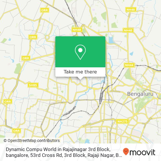 Dynamic Compu World in Rajajinagar 3rd Block, bangalore, 53rd Cross Rd, 3rd Block, Rajaji Nagar, Be map