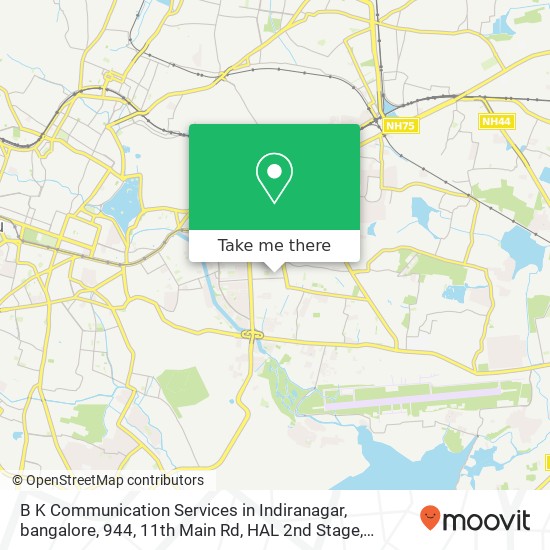 B K Communication Services in Indiranagar, bangalore, 944, 11th Main Rd, HAL 2nd Stage, Indiranagar map