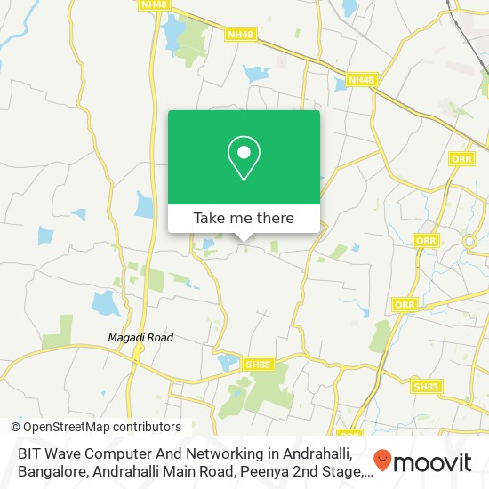 BIT Wave Computer And Networking in Andrahalli, Bangalore, Andrahalli Main Road, Peenya 2nd Stage, map