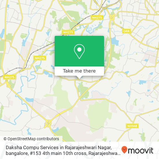 Daksha Compu Services in Rajarajeshwari Nagar, bangalore, #153 4th main 10th cross, Rajarajeshwari map