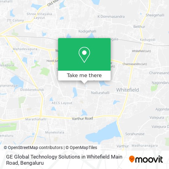 GE Global Technology Solutions in Whitefield Main Road map
