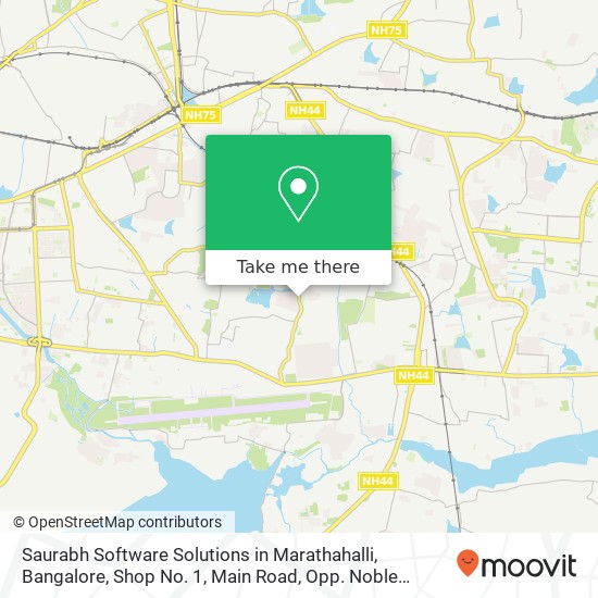 Saurabh Software Solutions in Marathahalli, Bangalore, Shop No. 1, Main Road, Opp. Noble Apartment, map