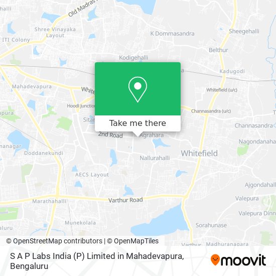 S A P Labs India (P) Limited in Mahadevapura map
