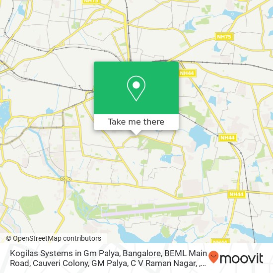 Kogilas Systems in Gm Palya, Bangalore, BEML Main Road, Cauveri Colony, GM Palya, C V Raman Nagar, map