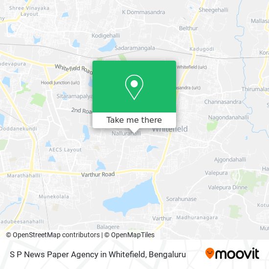 S P News Paper Agency in Whitefield map