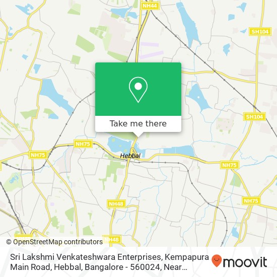 Sri Lakshmi Venkateshwara Enterprises, Kempapura Main Road, Hebbal, Bangalore - 560024, Near Esteem map