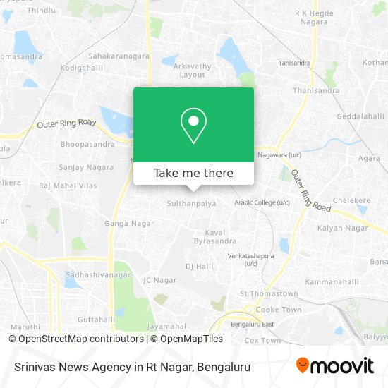 Srinivas News Agency in Rt Nagar map