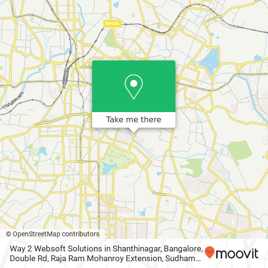 Way 2 Websoft Solutions in Shanthinagar, Bangalore, Double Rd, Raja Ram Mohanroy Extension, Sudhama map