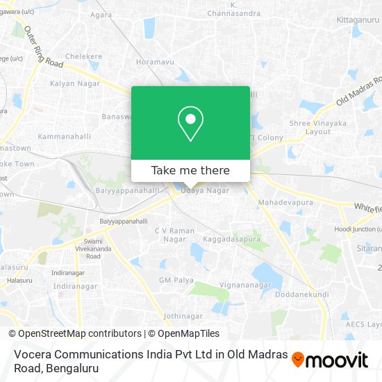 Vocera Communications India Pvt Ltd in Old Madras Road map