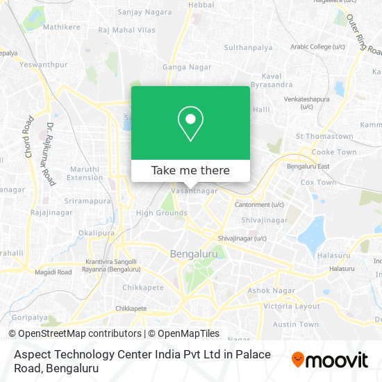 Aspect Technology Center India Pvt Ltd in Palace Road map