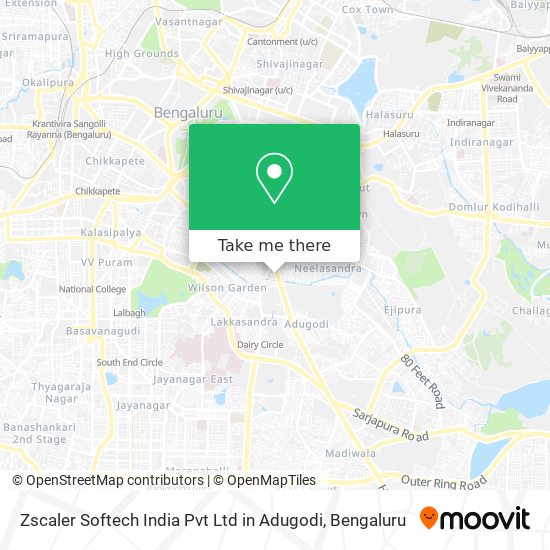 Zscaler Softech India Pvt Ltd in Adugodi map