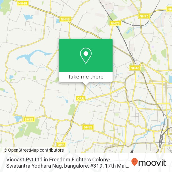 Vicoast Pvt Ltd in Freedom Fighters Colony-Swatantra Yodhara Nag, bangalore, #319, 17th Main Road, map