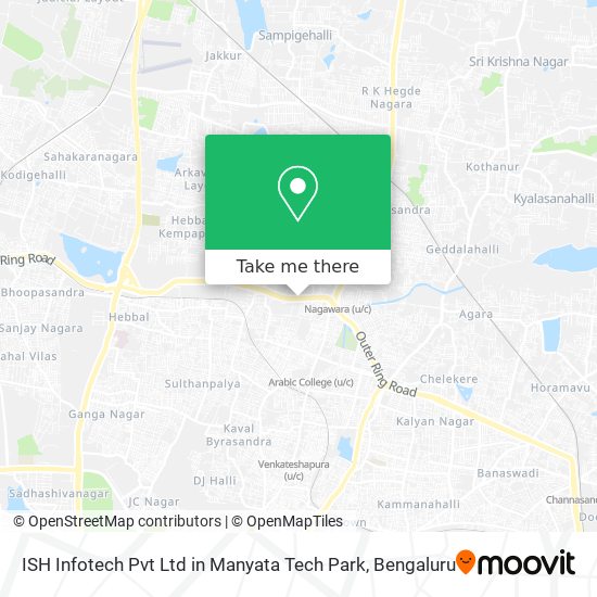 ISH Infotech Pvt Ltd in Manyata Tech Park map