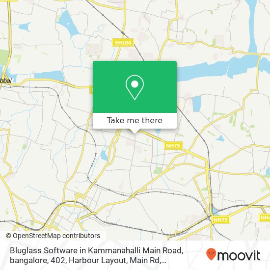 Bluglass Software in Kammanahalli Main Road, bangalore, 402, Harbour Layout, Main Rd, Kammanahalli, map