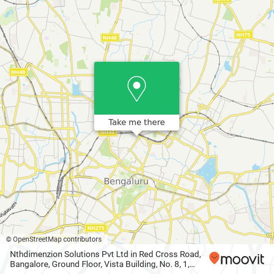 Nthdimenzion Solutions Pvt Ltd in Red Cross Road, Bangalore, Ground Floor, Vista Building, No. 8, 1 map