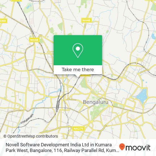 Novell Software Development India Ltd in Kumara Park West, Bangalore, 116, Railway Parallel Rd, Kum map