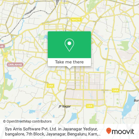 Sys Arris Software Pvt. Ltd. in Jayanagar Yediyur, bangalore, 7th Block, Jayanagar, Bengaluru, Karn map