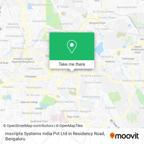 mscripts Systems India Pvt Ltd in Residency Road map