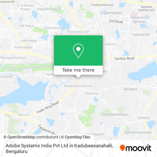 Adobe Systems India Pvt Ltd in Kadubeesanahalli map