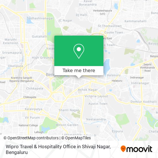 Wipro Travel & Hospitality Office in Shivaji Nagar map