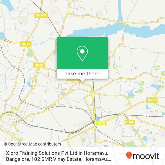 Xlpro Training Solutions Pvt Ltd in Horamavu, Bangalore, 102 SMR Vinay Estate, Horamavu, Bengaluru, map