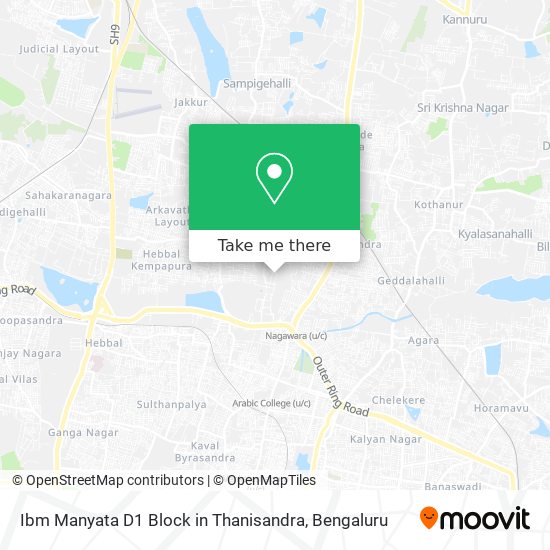 Ibm Manyata D1 Block in Thanisandra map