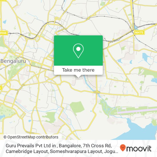Guru Prevails Pvt Ltd in , Bangalore, 7th Cross Rd, Camebridge Layout, Someshvarapura Layout, Jogup map