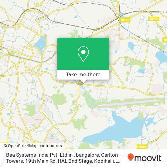 Bea Systems India Pvt. Ltd in , bangalore, Carlton Towers, 19th Main Rd, HAL 2nd Stage, Kodihalli, map