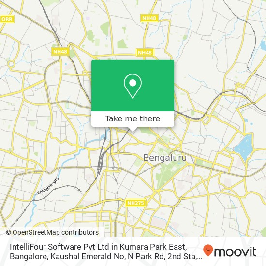 IntelliFour Software Pvt Ltd in Kumara Park East, Bangalore, Kaushal Emerald No, N Park Rd, 2nd Sta map