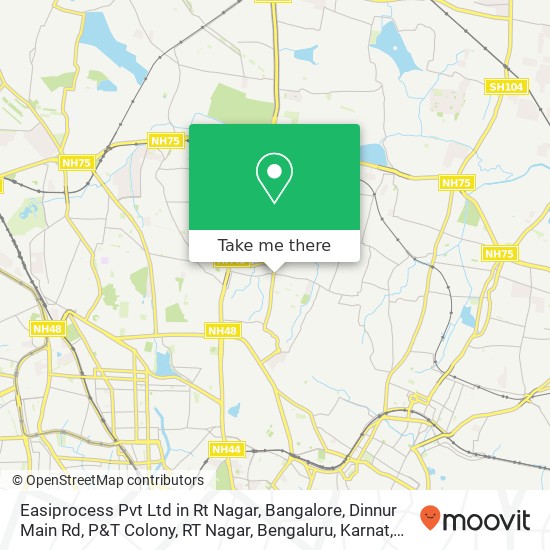Easiprocess Pvt Ltd in Rt Nagar, Bangalore, Dinnur Main Rd, P&T Colony, RT Nagar, Bengaluru, Karnat map