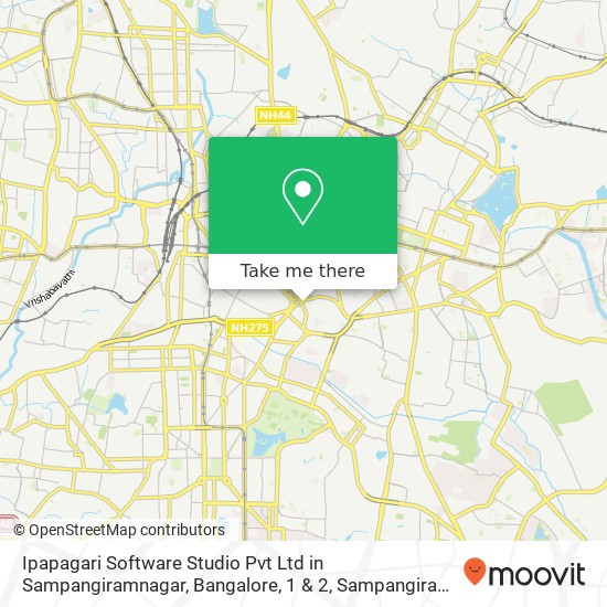 Ipapagari Software Studio Pvt Ltd in Sampangiramnagar, Bangalore, 1 & 2, Sampangirama Nagar, Hudson map