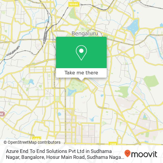 Azure End To End Solutions Pvt Ltd in Sudhama Nagar, Bangalore, Hosur Main Road, Sudhama Nagar, Ben map