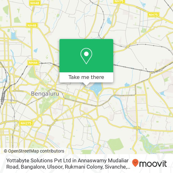 Yottabyte Solutions Pvt Ltd in Annaswamy Mudaliar Road, Bangalore, Ulsoor, Rukmani Colony, Sivanche map