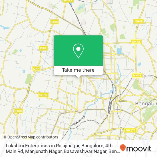 Lakshmi Enterprises in Rajajinagar, Bangalore, 4th Main Rd, Manjunath Nagar, Basaveshwar Nagar, Ben map