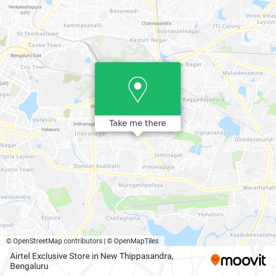 Airtel Exclusive Store in New Thippasandra map