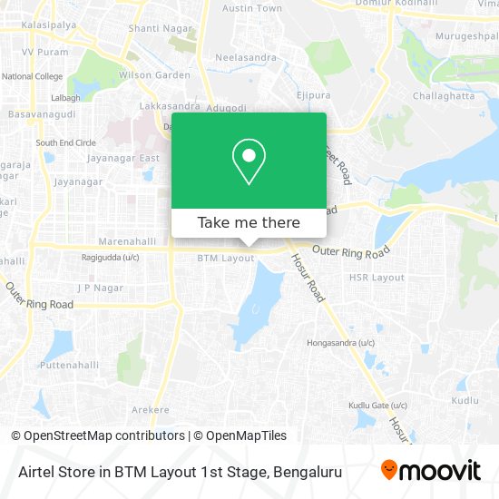 Airtel Store in BTM Layout 1st Stage map