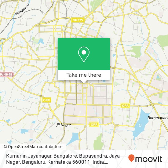 Kumar in Jayanagar, Bangalore, Bupasandra, Jaya Nagar, Bengaluru, Karnataka 560011, India map