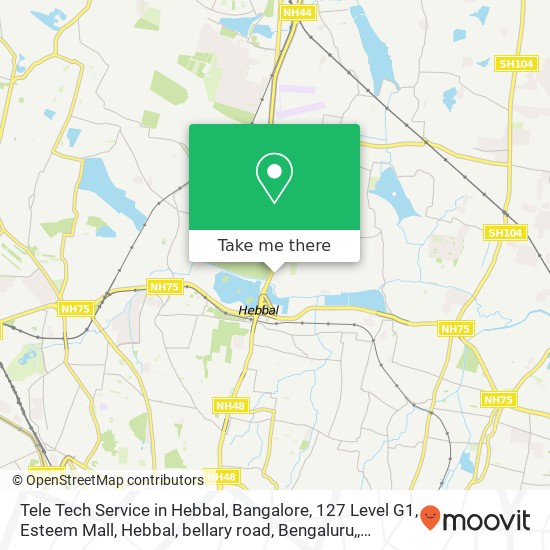 Tele Tech Service in Hebbal, Bangalore, 127 Level G1, Esteem Mall, Hebbal, bellary road, Bengaluru, map