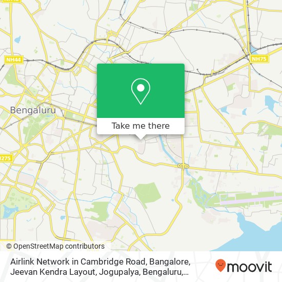Airlink Network in Cambridge Road, Bangalore, Jeevan Kendra Layout, Jogupalya, Bengaluru, Karnataka map