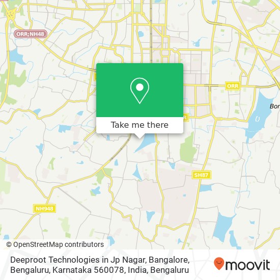 Deeproot Technologies in Jp Nagar, Bangalore, Bengaluru, Karnataka 560078, India map