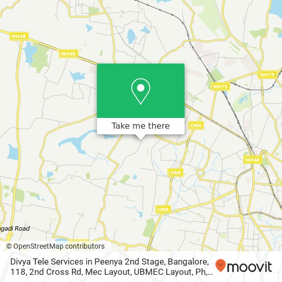 Divya Tele Services in Peenya 2nd Stage, Bangalore, 118, 2nd Cross Rd, Mec Layout, UBMEC Layout, Ph map