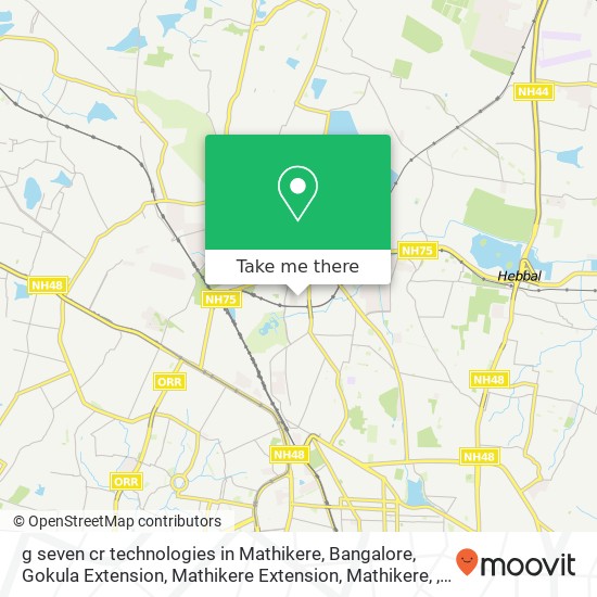 g seven cr technologies in Mathikere, Bangalore, Gokula Extension, Mathikere Extension, Mathikere, map