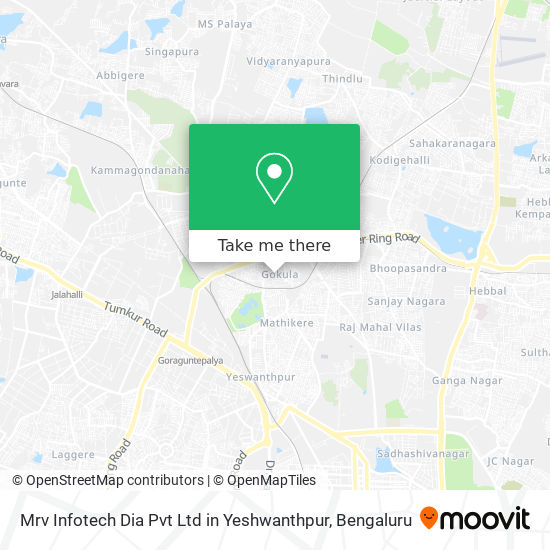 Mrv Infotech Dia Pvt Ltd in Yeshwanthpur map