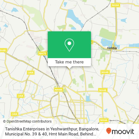 Tanishka Enterprises in Yeshwanthpur, Bangalore, Municipal No. 39 & 40, Hmt Main Road, Behind Ramai map
